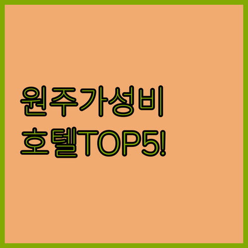 원주 호텔 가성비 숙소 TOP 5 객실 컨디션과 부대시설 및 조식 꿀팁 비교
