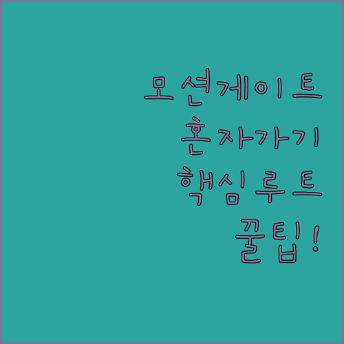 모션게이트 두바이 혼자 여행 존별 추천 루트 실전 팁 분석