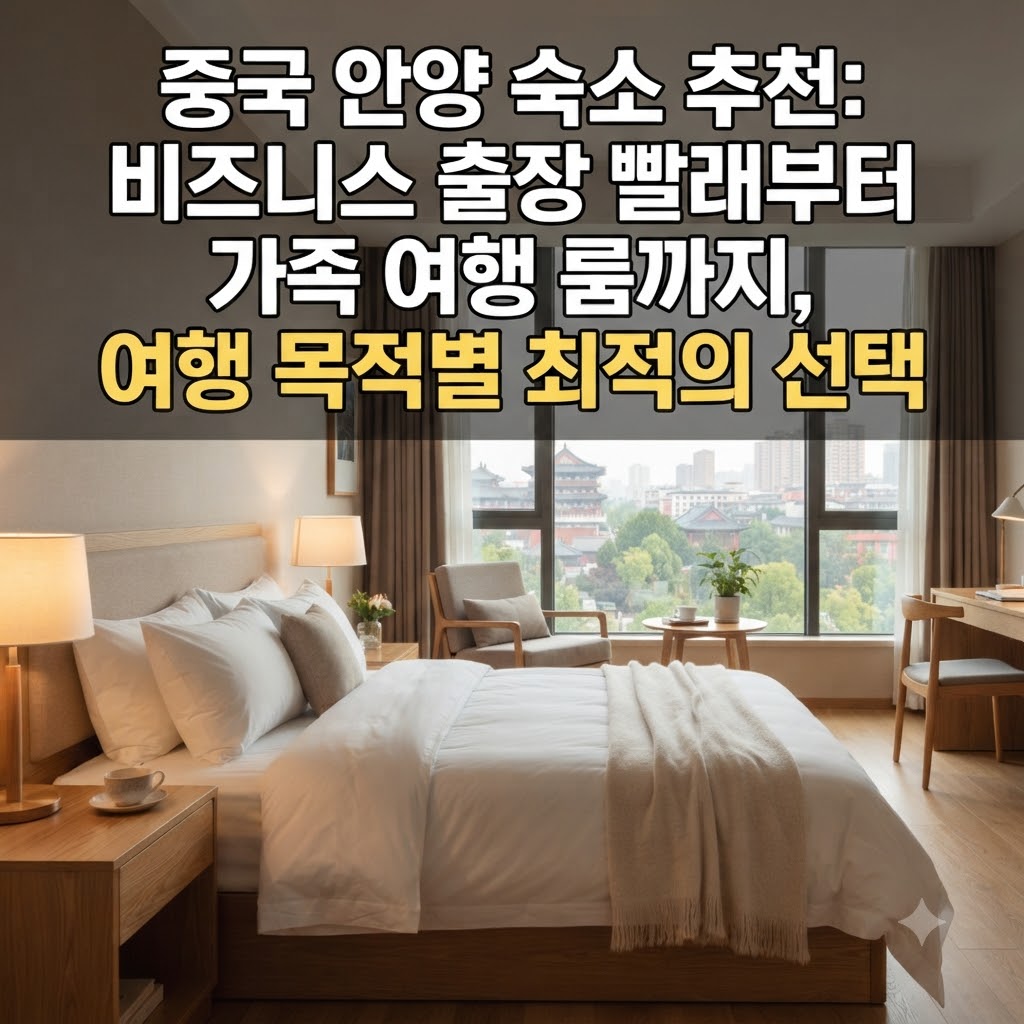 중국 안양 숙소 추천 출장 세탁부터 패밀리룸까지 여행 목적별 최적의 선택