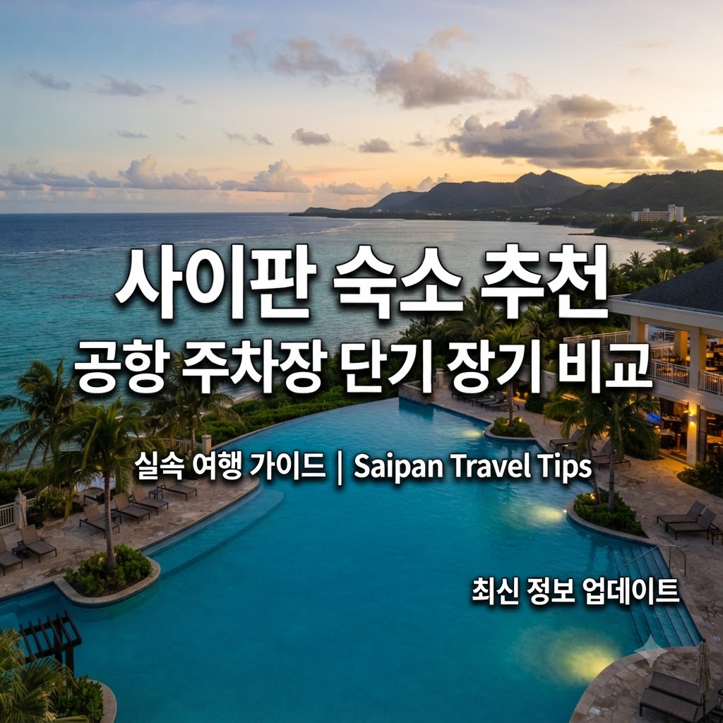 사이판 숙소 추천 공항 주차장 단기 장기 비교