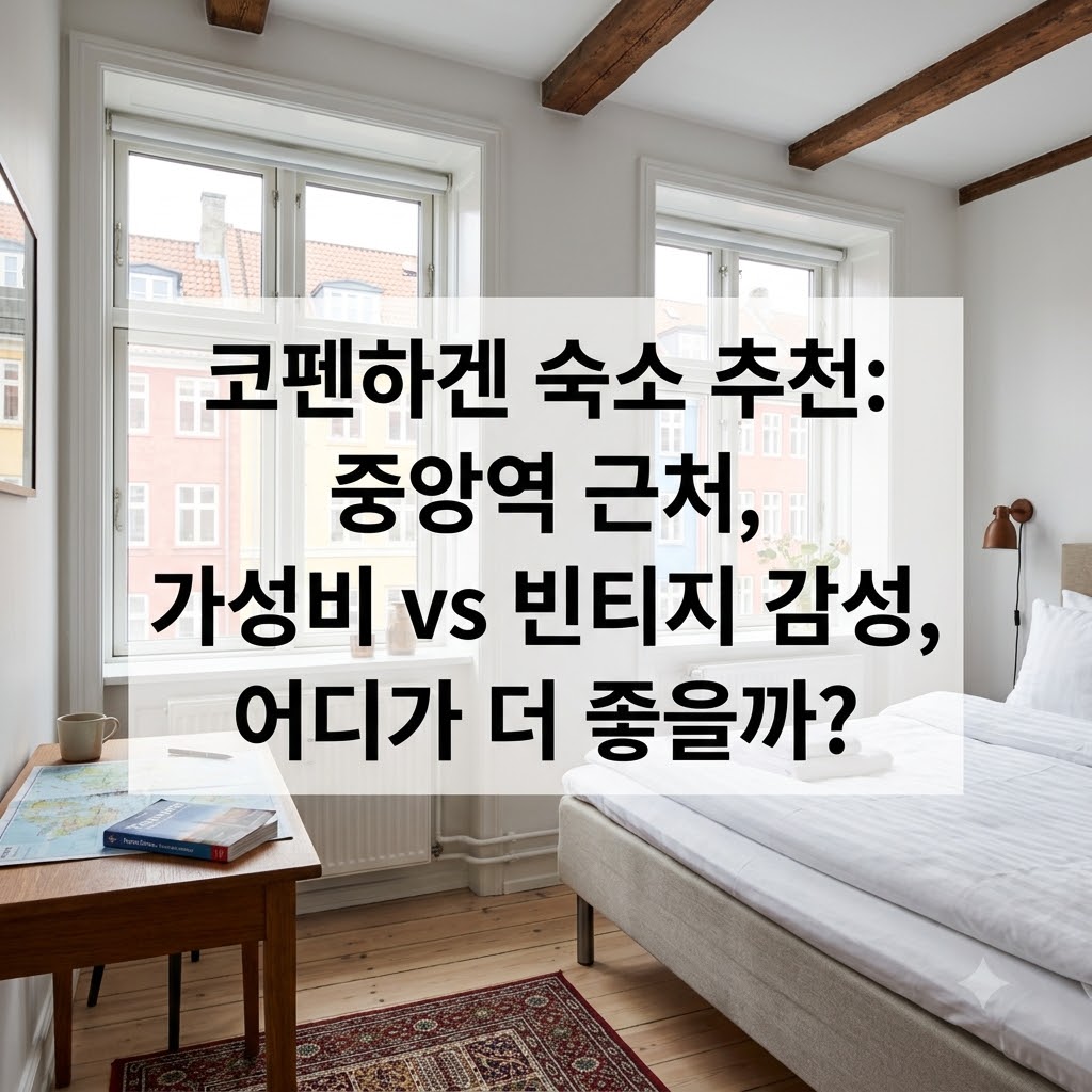 코펜하겐 숙소 추천 중앙역 인근 가성비와 빈티지 감성 중 어디가 좋을까