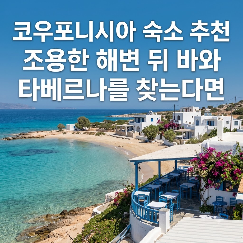 코우포니시아 숙소 추천 조용한 해변 뒤 바와 타베르나를 찾는다면