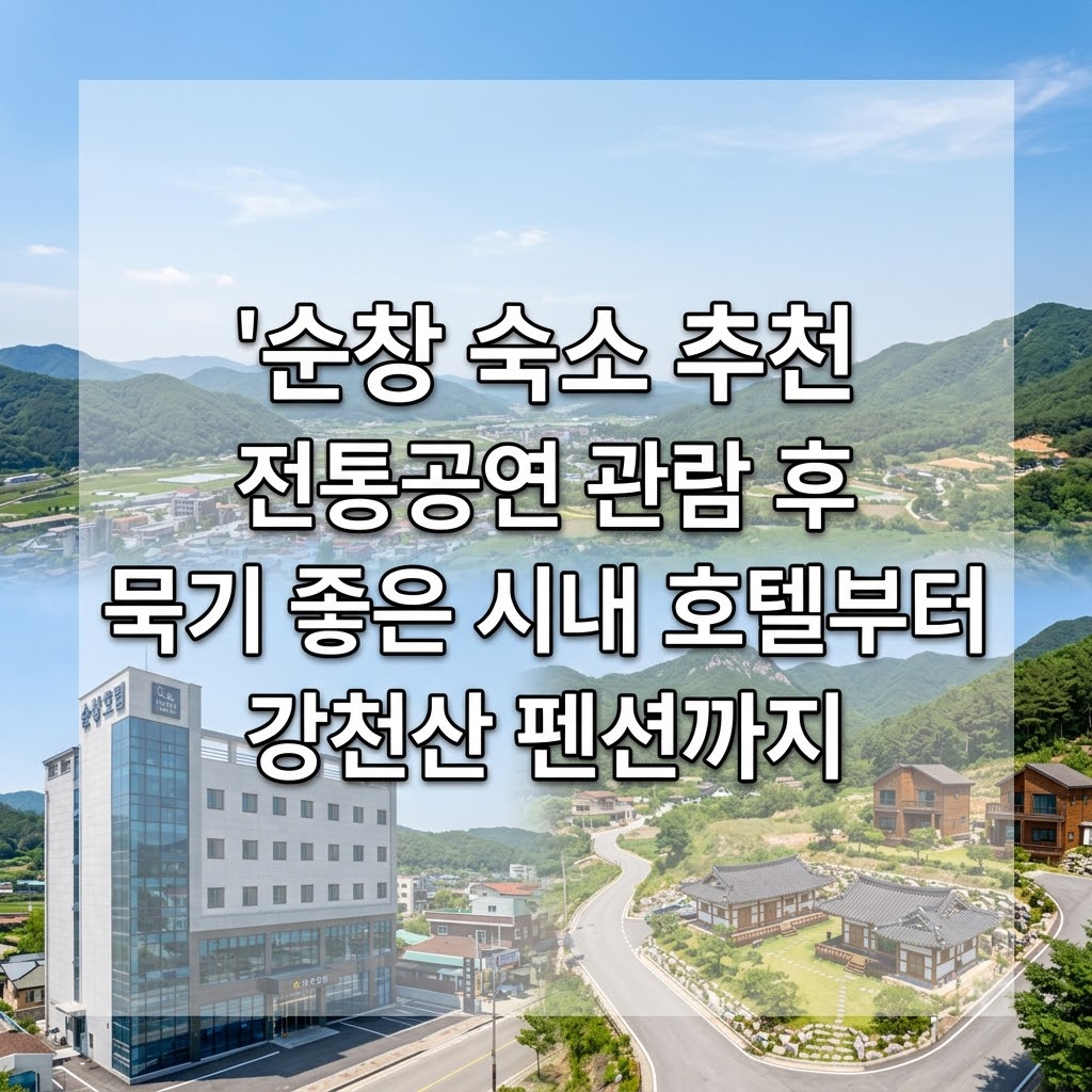 순창 숙소 추천 전통공연 관람 후 묵기 좋은 시내 호텔부터 강천산 펜션까지