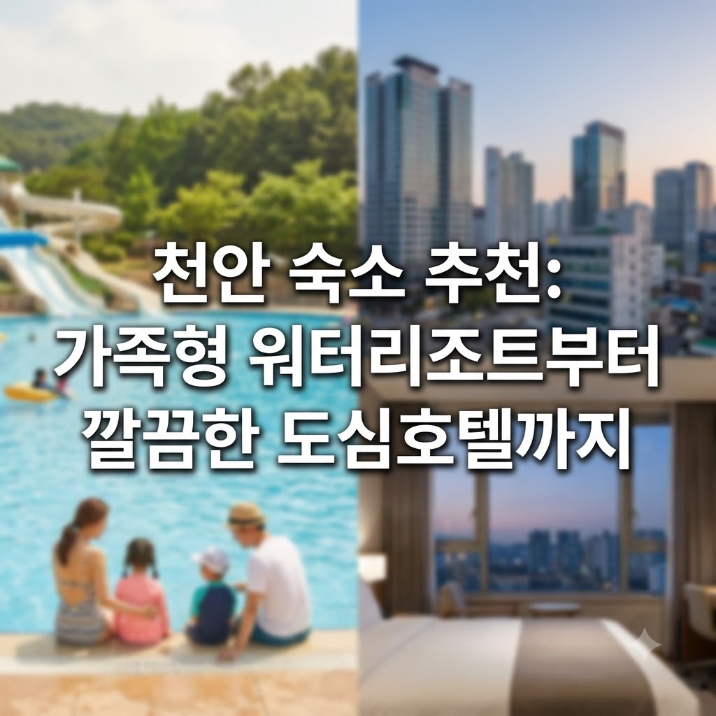 천안 숙소 추천 가족 물놀이 리조트부터 깔끔한 도심 호텔까지