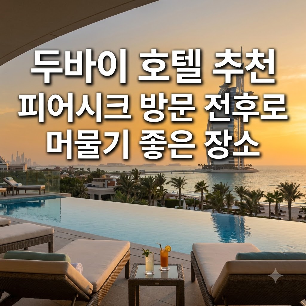 두바이 호텔 추천 피어시크 방문 전후로 머물기 좋은 장소