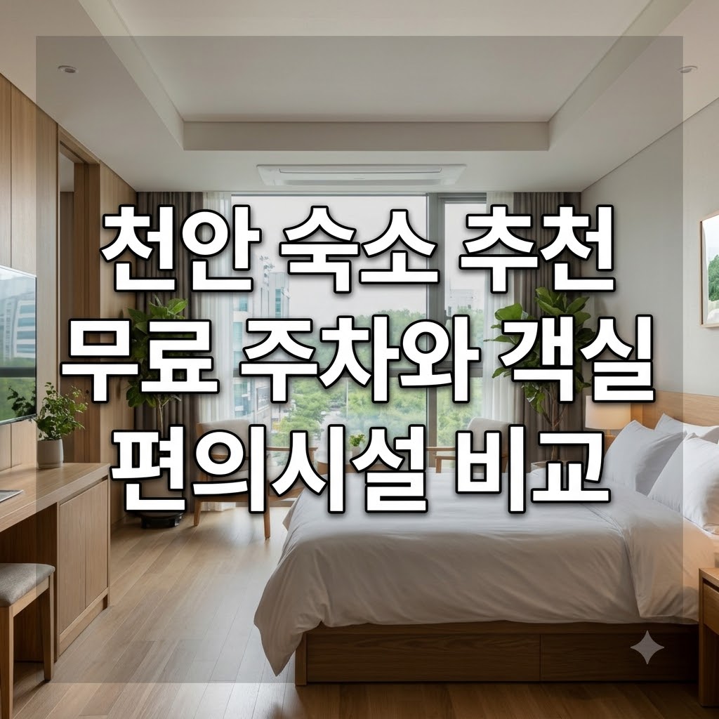 천안 숙소 추천 무료 주차와 객실 편의시설 비교